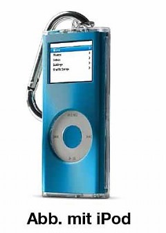 iPod nano 2GB Case BLU F8Z141eaBLU  Clear Acrylic and BRUSHED METAL  Blau